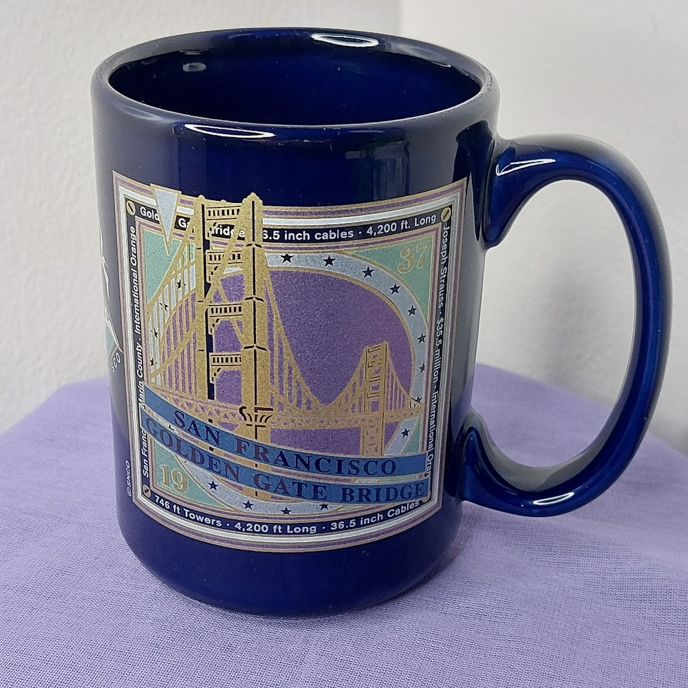 Vtg San Francisco Souvenir Coffee Mug SNCO Smith Novelty GG Bridge, Cable Car